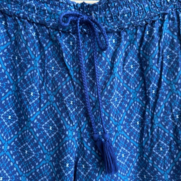 Knox Rose Blue Boho Print Drawstring Pants - M - Picture 3 of 8